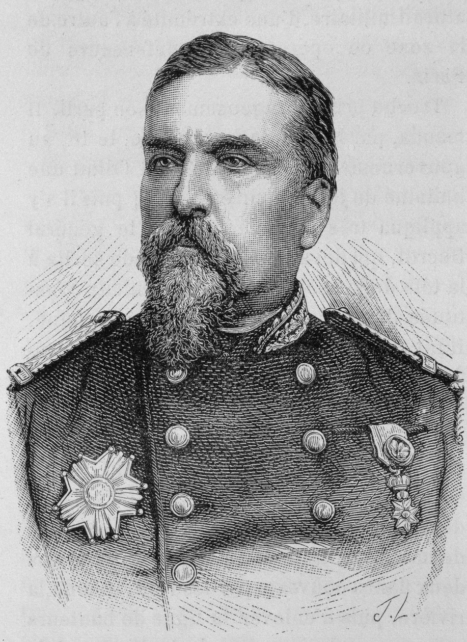 Retrato do General Ducrot (1817 - 1882). Gravura do final do século XIX em "Histoire de France" de H. Martin. de Unknown artist