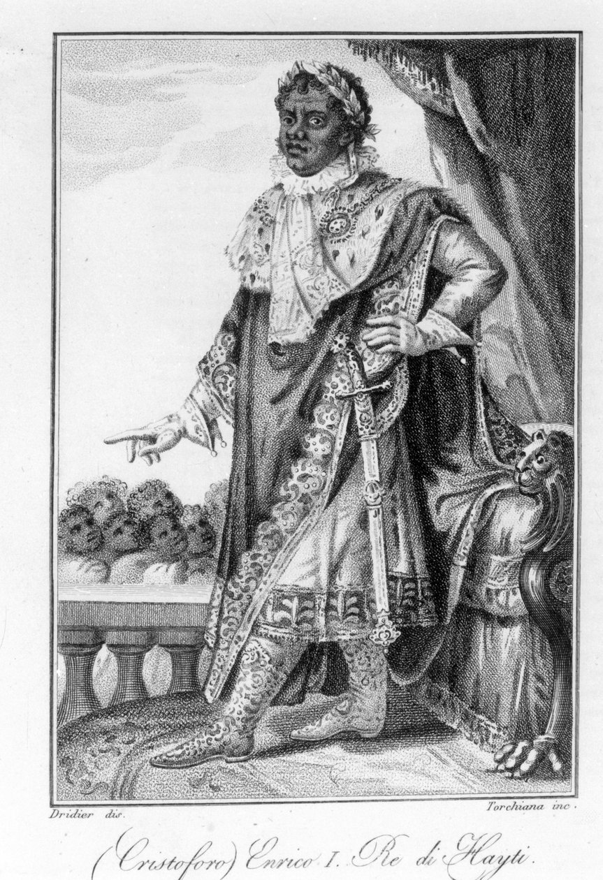 Retrato do General Henry Christophe, Rei do Haiti, herói da independência do Haiti. Gravura sd. Século XIX. de Unknown artist