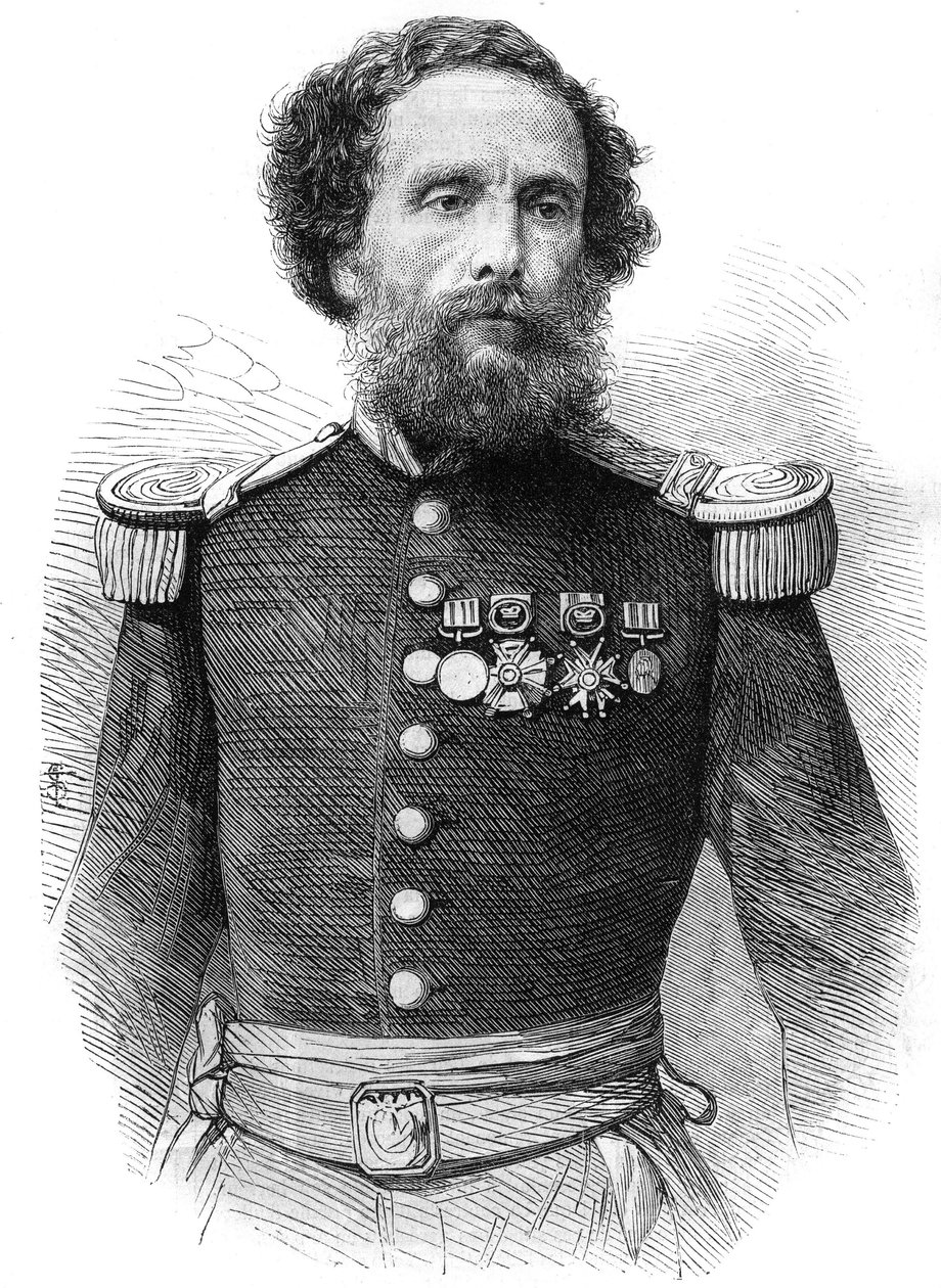 Retrato do General Juan Antonio Pezet (1809-1879) Presidente da República do Peru. Gravura em "O Universo Ilustre". de Unknown artist