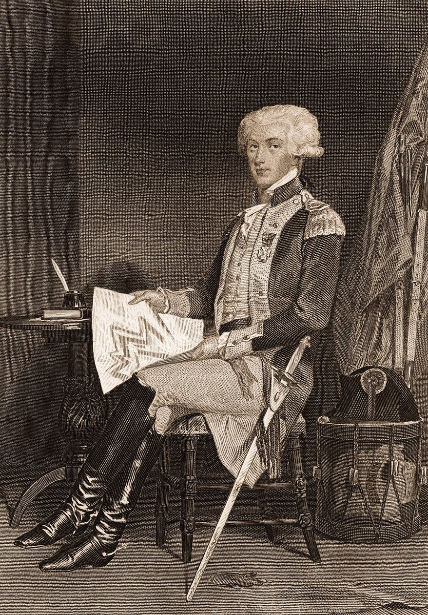Retrato do General La Fayette (Lafayette) (1757-1834). de Unknown artist