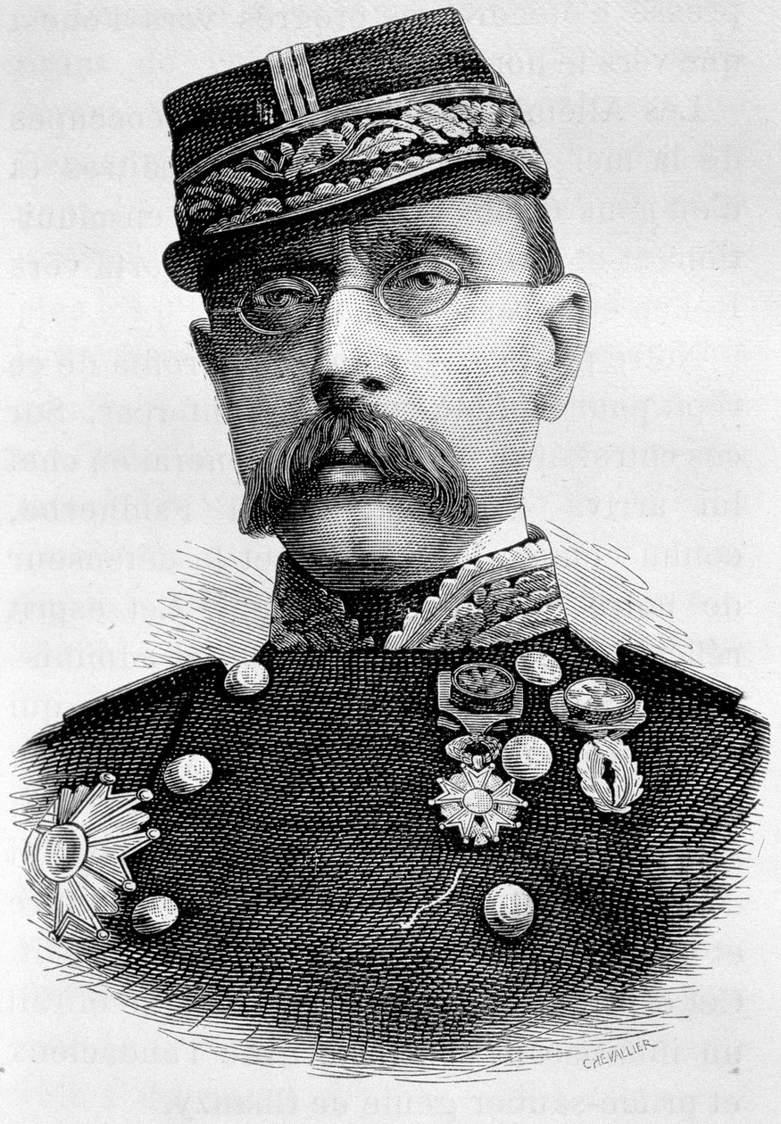 Retrato do General Louis Faidherbe, colonizador francês (1818 - 1889). Gravura do século XIX. de Unknown artist