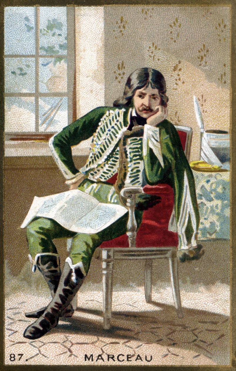 Retrato do General Marceau (1769 - 1796). Cromolitografia do final do século XIX. de Unknown artist