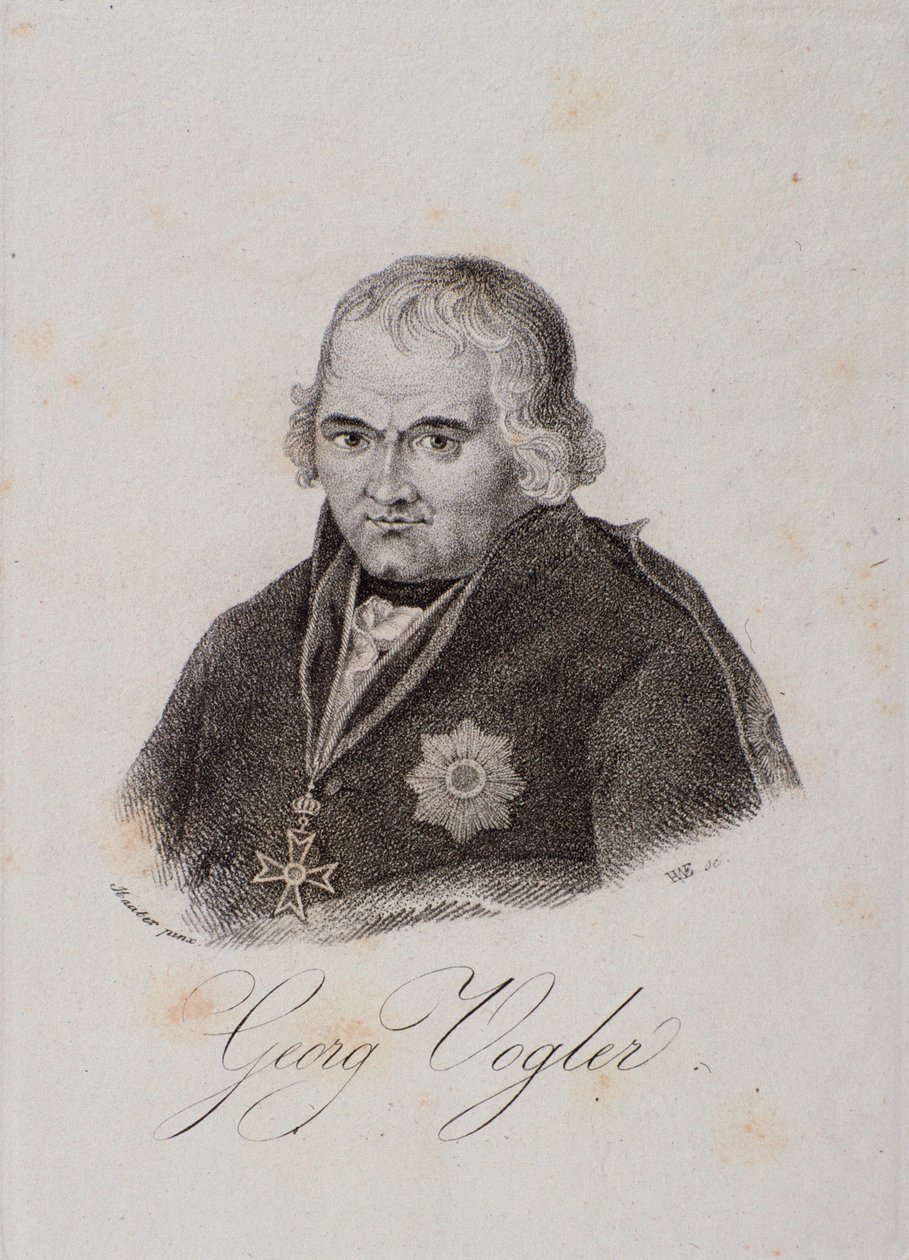Retrato de Georg Joseph Vogler (abbe Vogler) (gravura) de Unknown artist