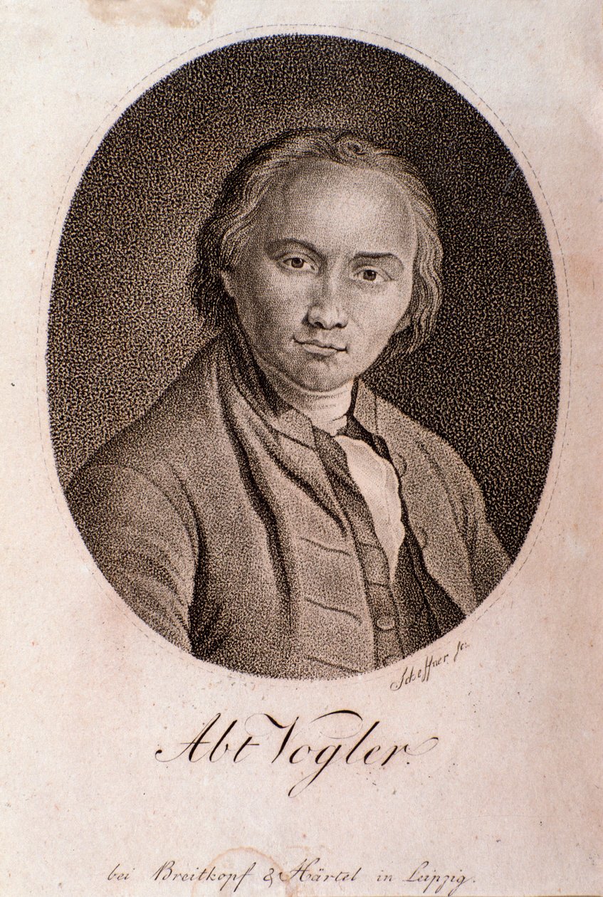 Retrato de Georg Joseph Vogler (abbe Vogler) (gravura) de Unknown artist
