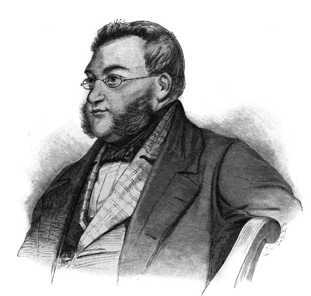 Retrato de Georg von Vincke, político prussiano - Georg von Vincke (1811-1875), administrador, político e proprietário de terras prussiano - gravura do final do século XIX de Unknown artist