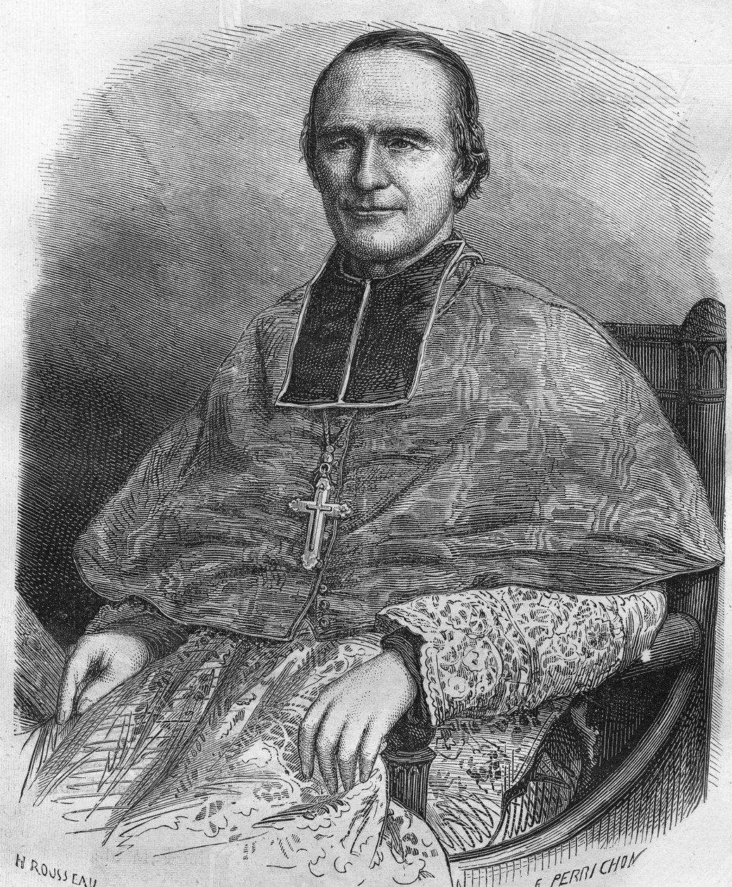 Retrato de Georges Darboy.French Prélate (1813 a 1871). Arcebispo de Paris, ele foi feito refém durante a Comuna e fuzilado. de Unknown artist
