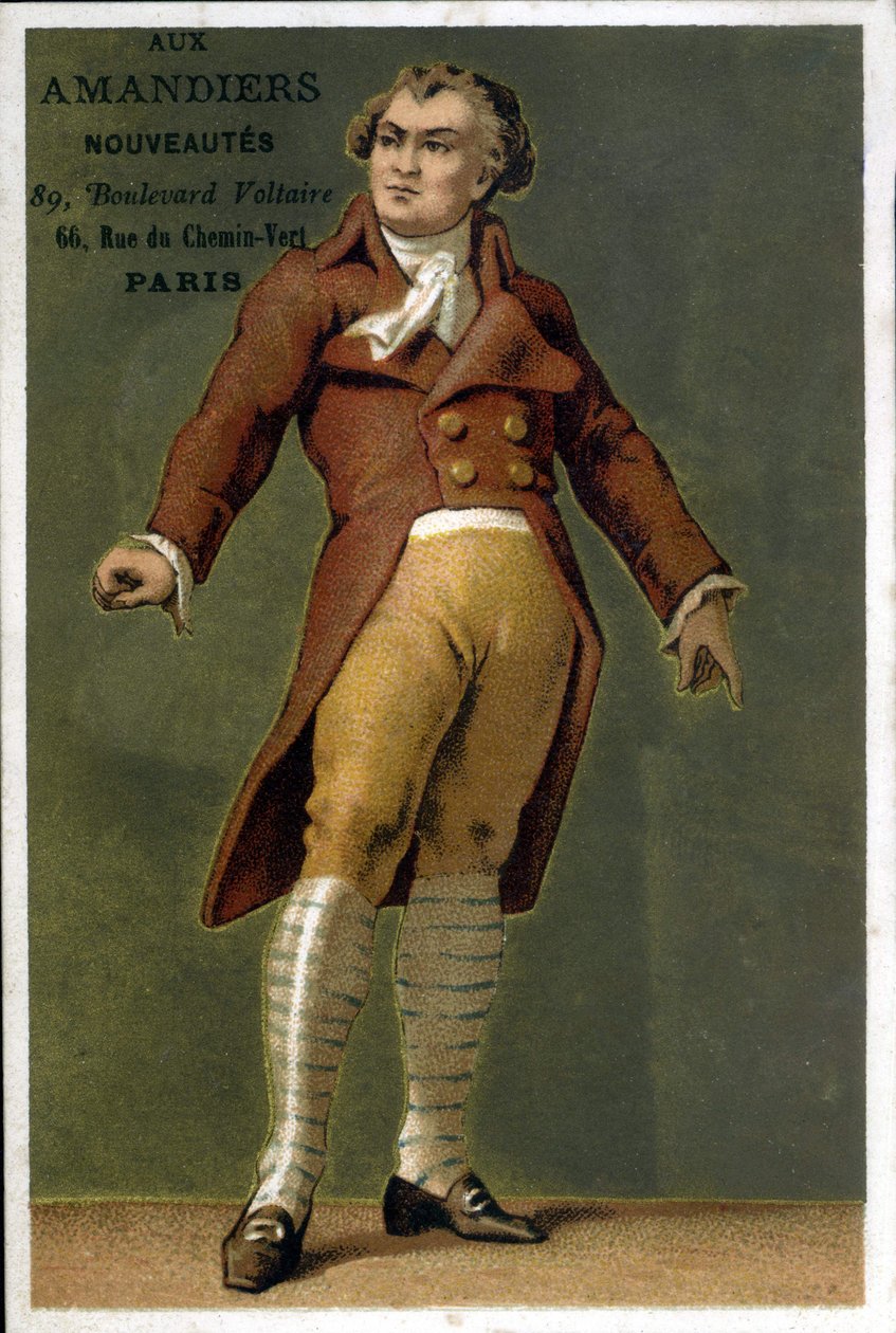 Retrato de Georges Jacques Danton (1759 - 1794), político francês. Cromolitografia do final do século XIX. de Unknown artist