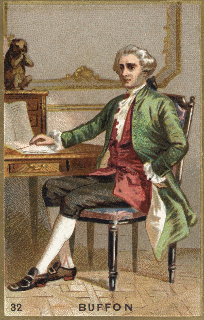Retrato de Georges Louis Leclerc, Conde de Buffon (1707 - 1788), naturalista e escritor francês. Cromolitografia do século XIX. de Unknown artist