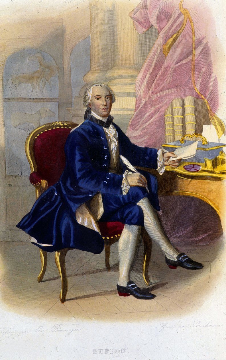 Retrato de Georges Louis Leclerc, Conde de Buffon (1707 - 1788), naturalista e escritor francês. Em "Le Plutarque francais". de Unknown artist