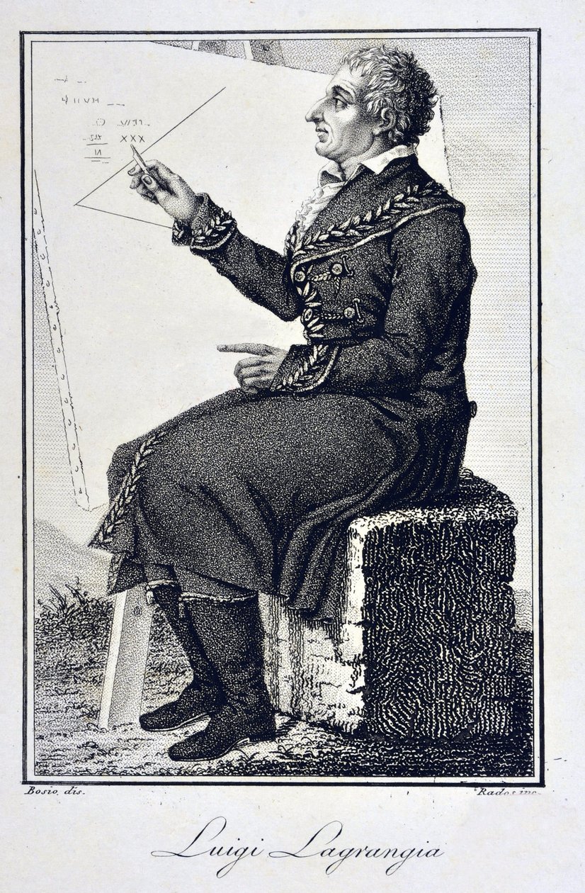 Retrato de Giuseppe Ludovico De la Grange Tournier (1736 - 1813) - Retrato de Joseph Louis (Joseph-Louis), Conde de Lagrange (1736-1813), matemático francês de Unknown artist