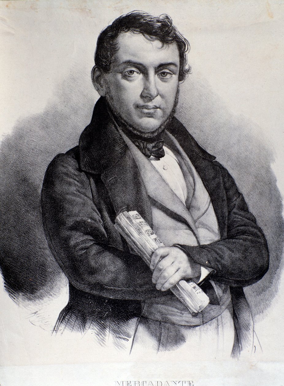 Retrato de Giuseppe Saverio Mercadante (litografia) de Unknown artist