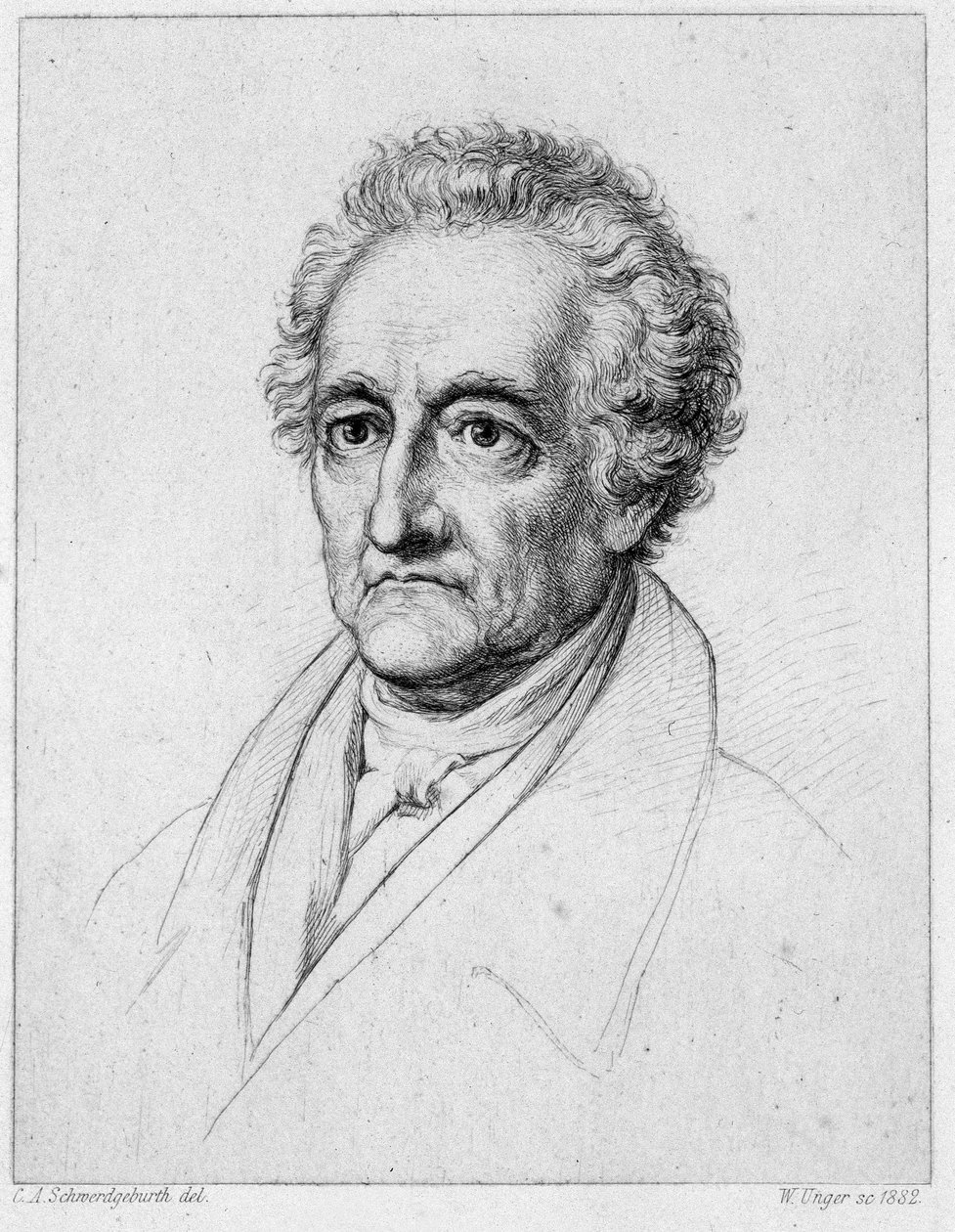 Retrato de Goethe. Cromolitografia do século XIX. de Unknown artist