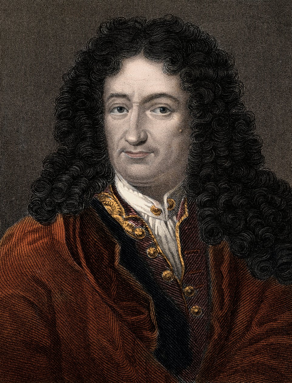 Retrato de Gottfried Wilhelm Leibniz (1646-1716) filósofo e matemático alemão - William Leibnitz (1646-1716) filósofo e matemático alemão de Unknown artist