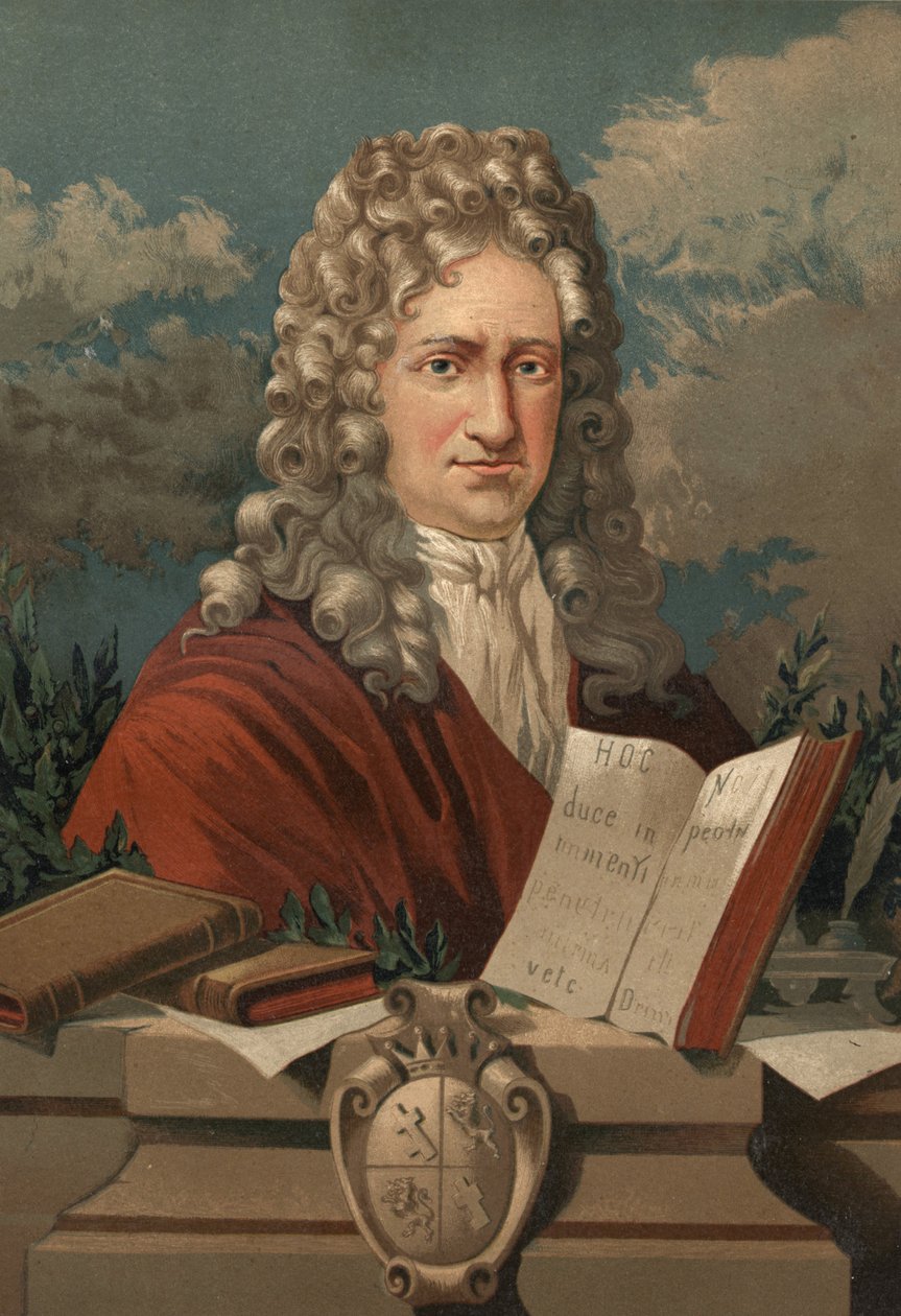 Retrato de Gottfried Wilhelm Leibniz (1646 - 1716) de "La Ciencia y sus Hombres" de Louis Figuier. Barcelona 1881 de Unknown artist