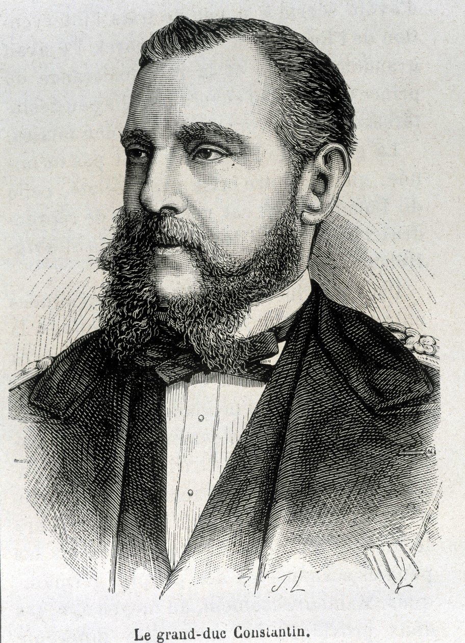 Retrato do Grão-Duque Constantino (1779 - 1831), vice-rei da Polônia. Gravura do final do século XIX em "Histoire de France" de H. Martin. de Unknown artist