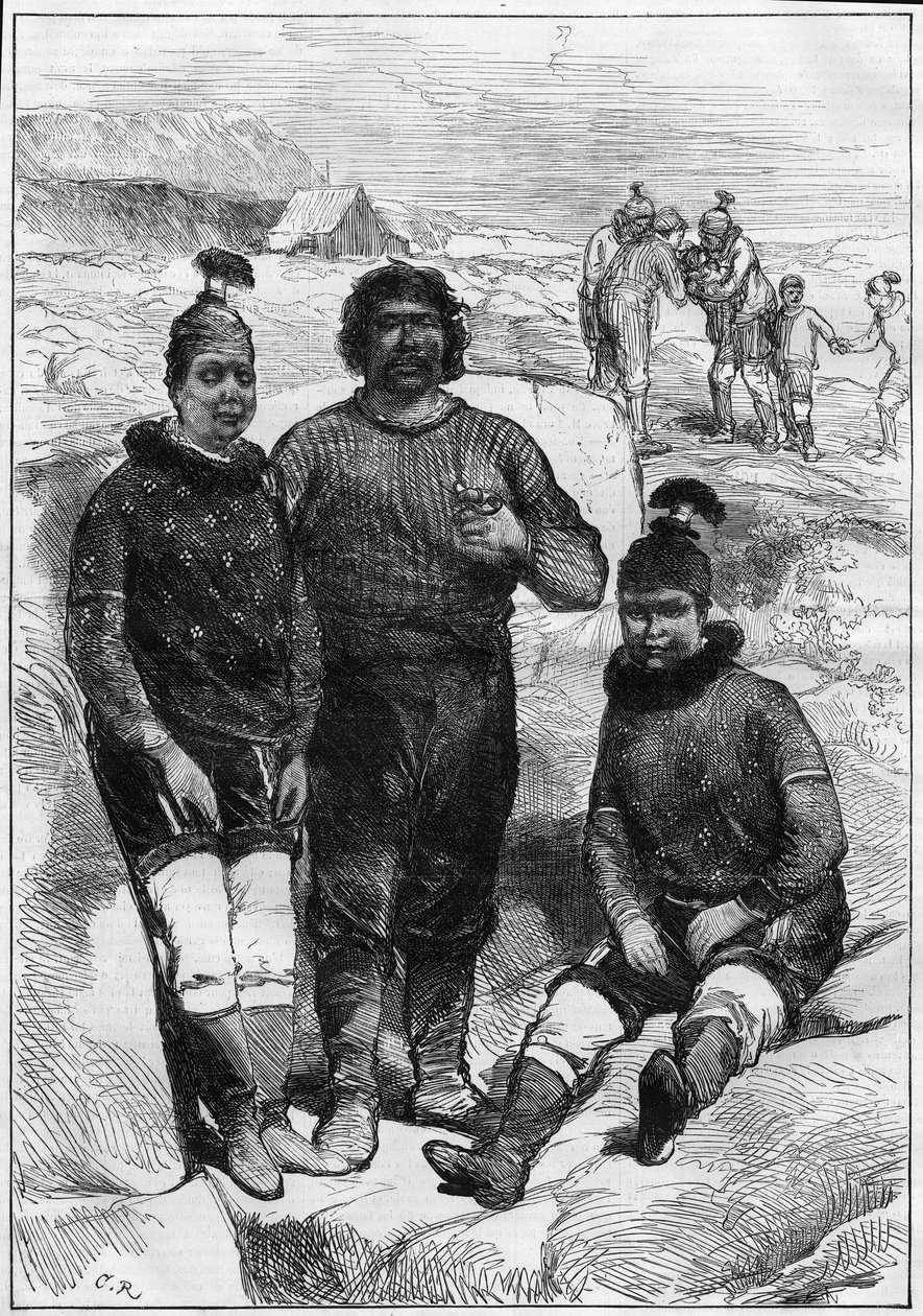 Retrato de Gronelândia (esquimó) de Godhaven (porto de Lievly) na Ilha Disco de Unknown artist