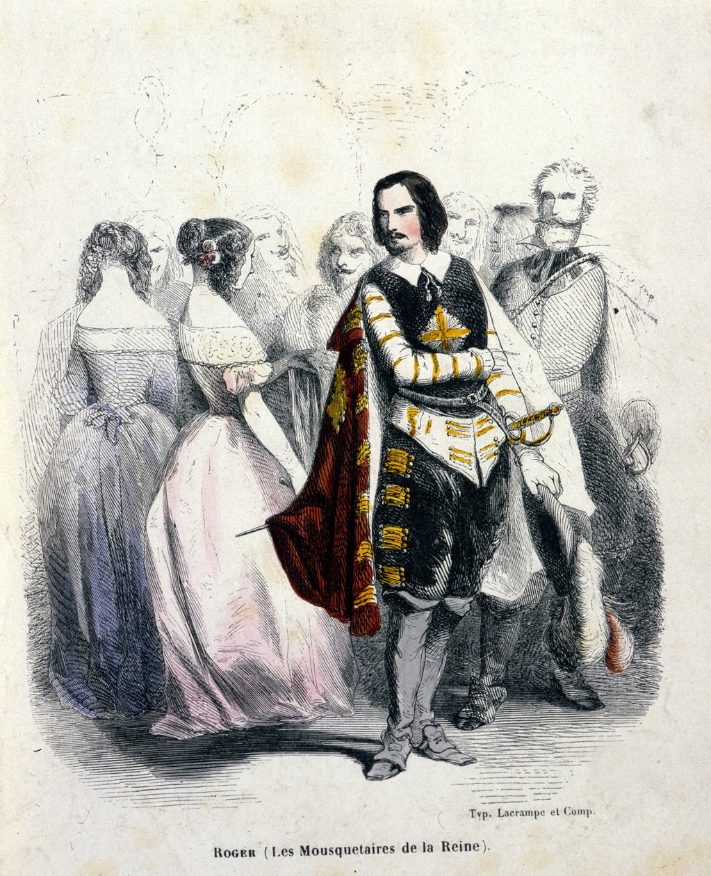Retrato de Gustave Roger (1815 - 1879), tenor francês, em "Les mousquetasires de la reine" de Jacques Fromental Halevy de Unknown artist