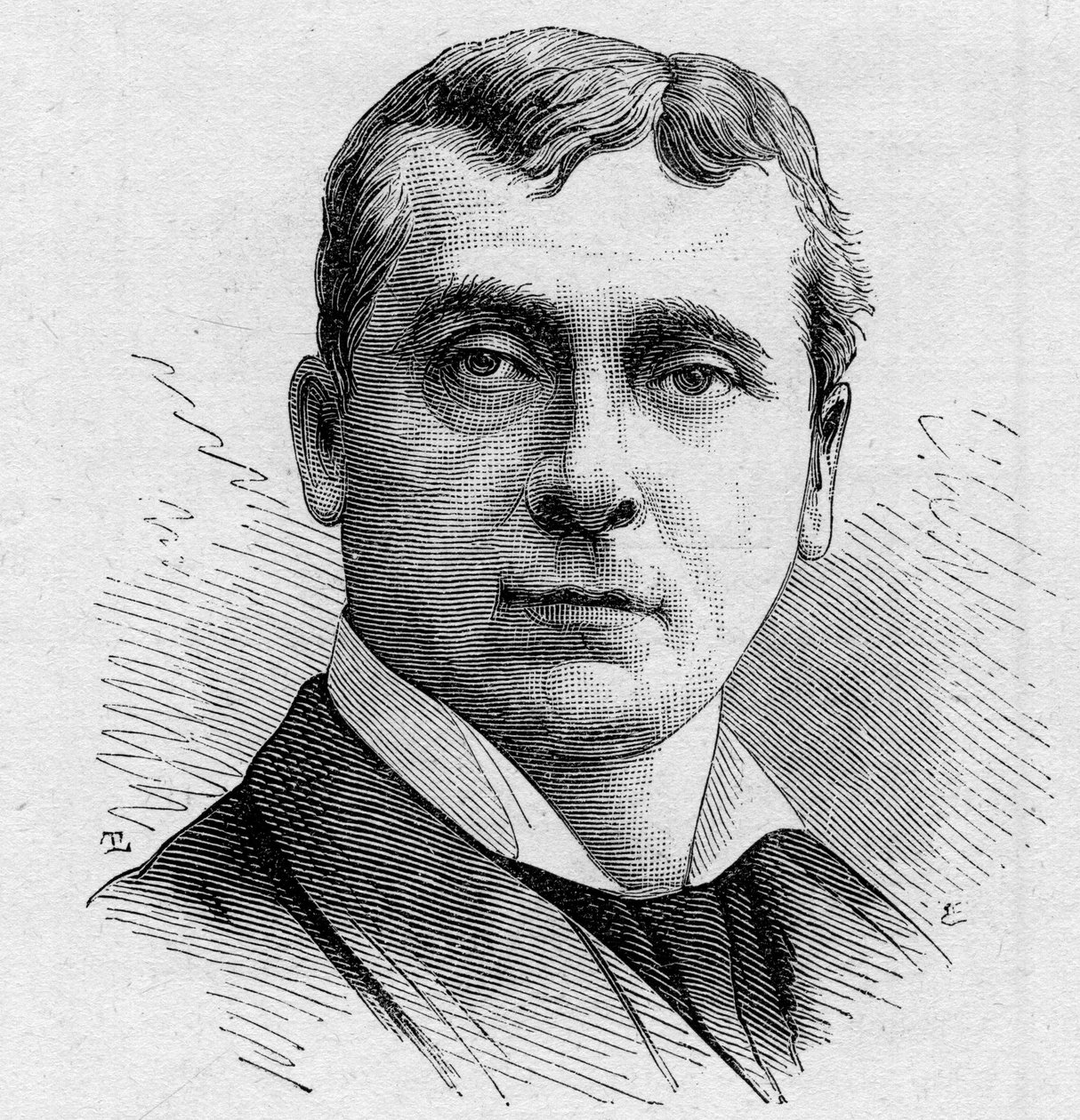Retrato de Gustave Worms (n. 1836), comediante francês, membro da Comedie Francaise de 1858 a 1900. Gravura em "Le Monde Illustré" n¡1168 de 16 de Agosto de 1879. de Unknown artist