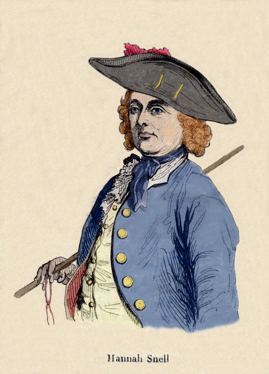 Retrato de Hannah Snell (1723-1792), soldado feminino, era uma inglesa que assumiu o papel de um homem para se tornar um soldado. de Unknown artist