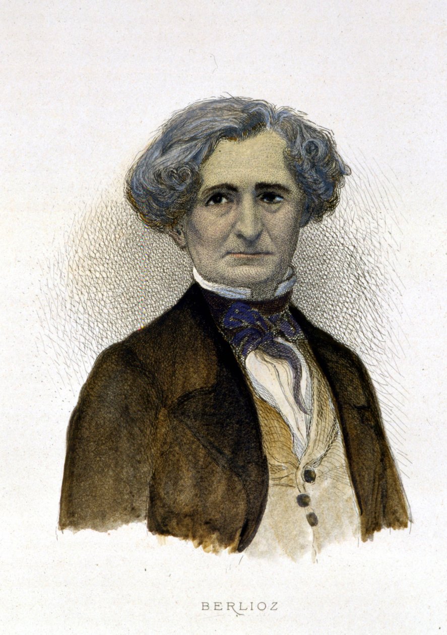 Retrato de Hector Berlioz (1803-1869) - gravura de Unknown artist
