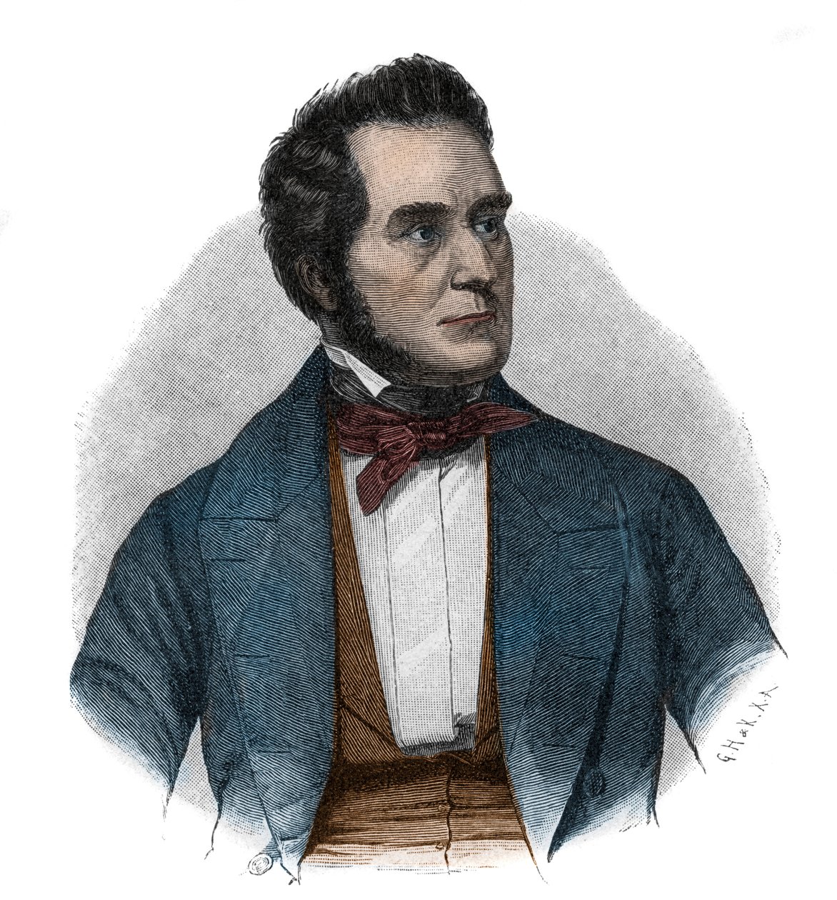 Retrato de Heinrich Wilhelm August Freiherr von Gagern (1799-1880), estadista que defendeu a unificação da Alemanha - Retrato de Heinrich Wilhelm August von Gagern (1799-1880) de Unknown artist