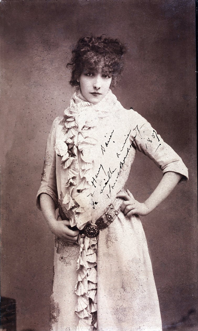 Retrato de Henriette Rosine Bernard dit Sarah Bernhardt (1844-1923), fotografia autografada de Unknown artist