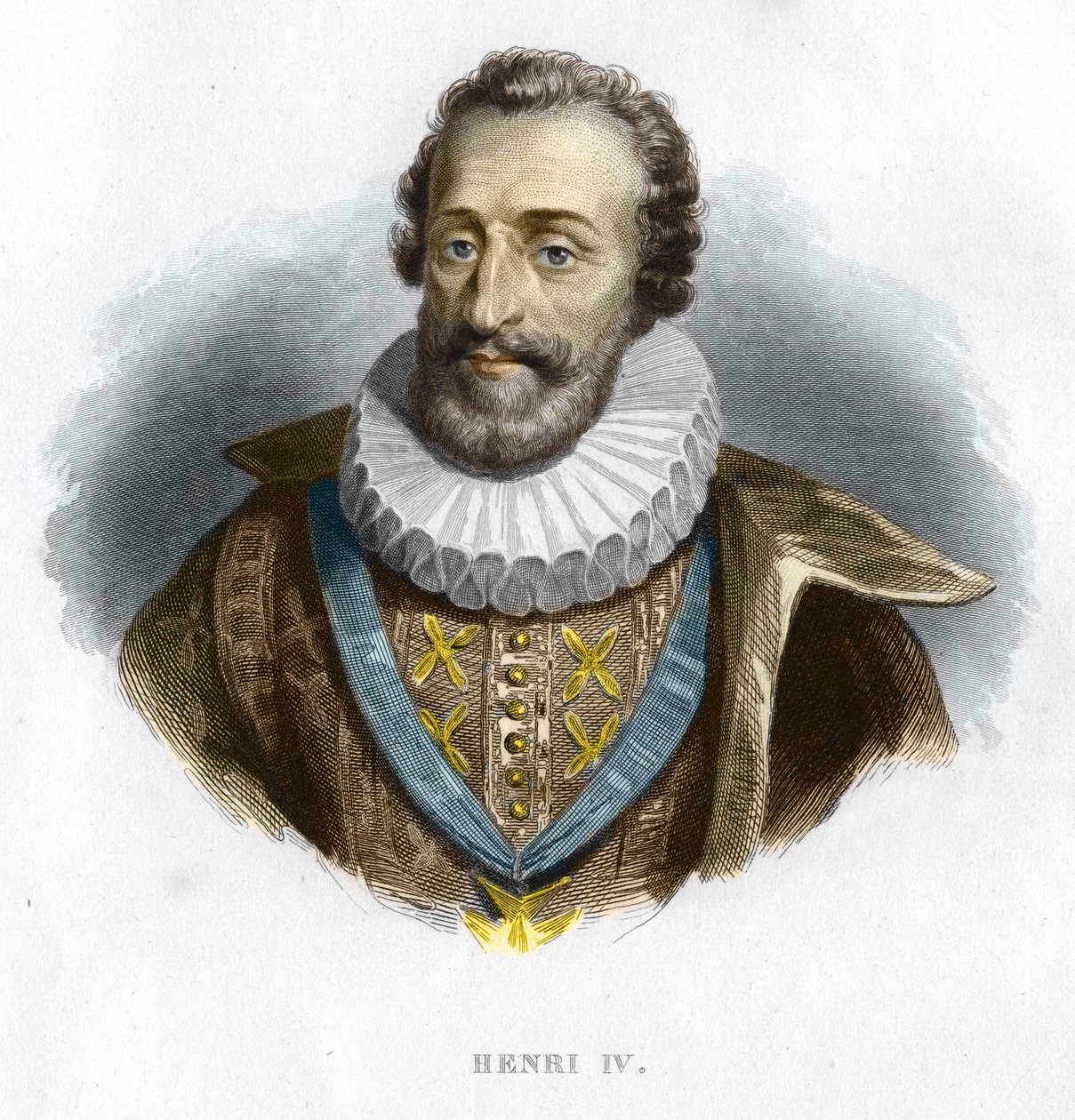 Retrato de Henrique IV (1553 - 1610), gravura do Rei de França no século XIX de Unknown artist