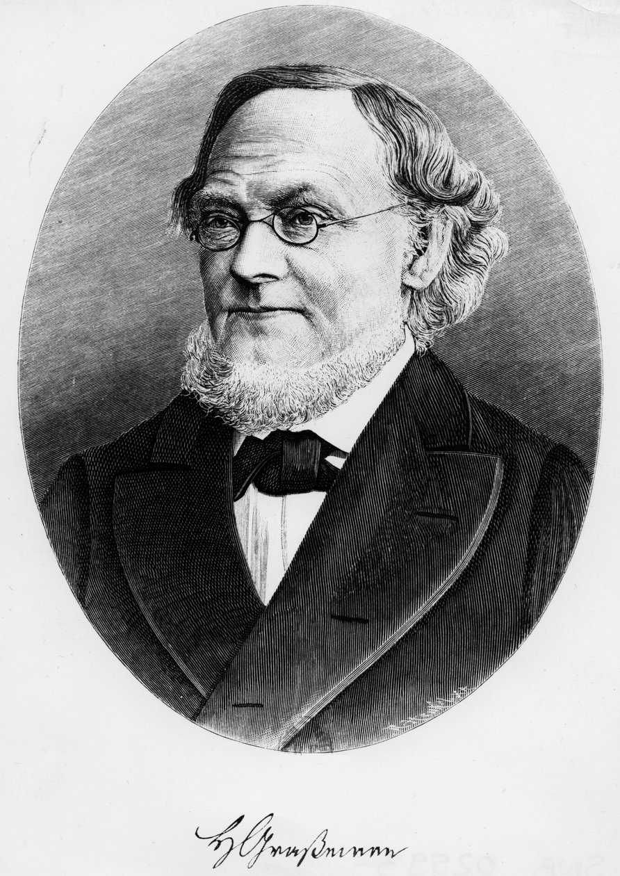 Retrato de Hermann Grassmann (gravura) de Unknown artist