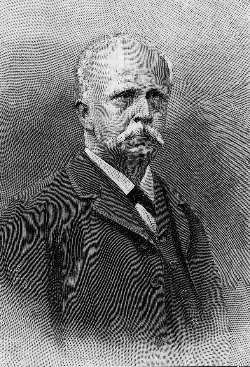 Retrato de Hermann Louis Ferdinand von Helmholtz (1821 - 1894), físico e fisiologista alemão. Gravura em "La Nature: Revue des sciences et de leurs applications aux arts et a l
