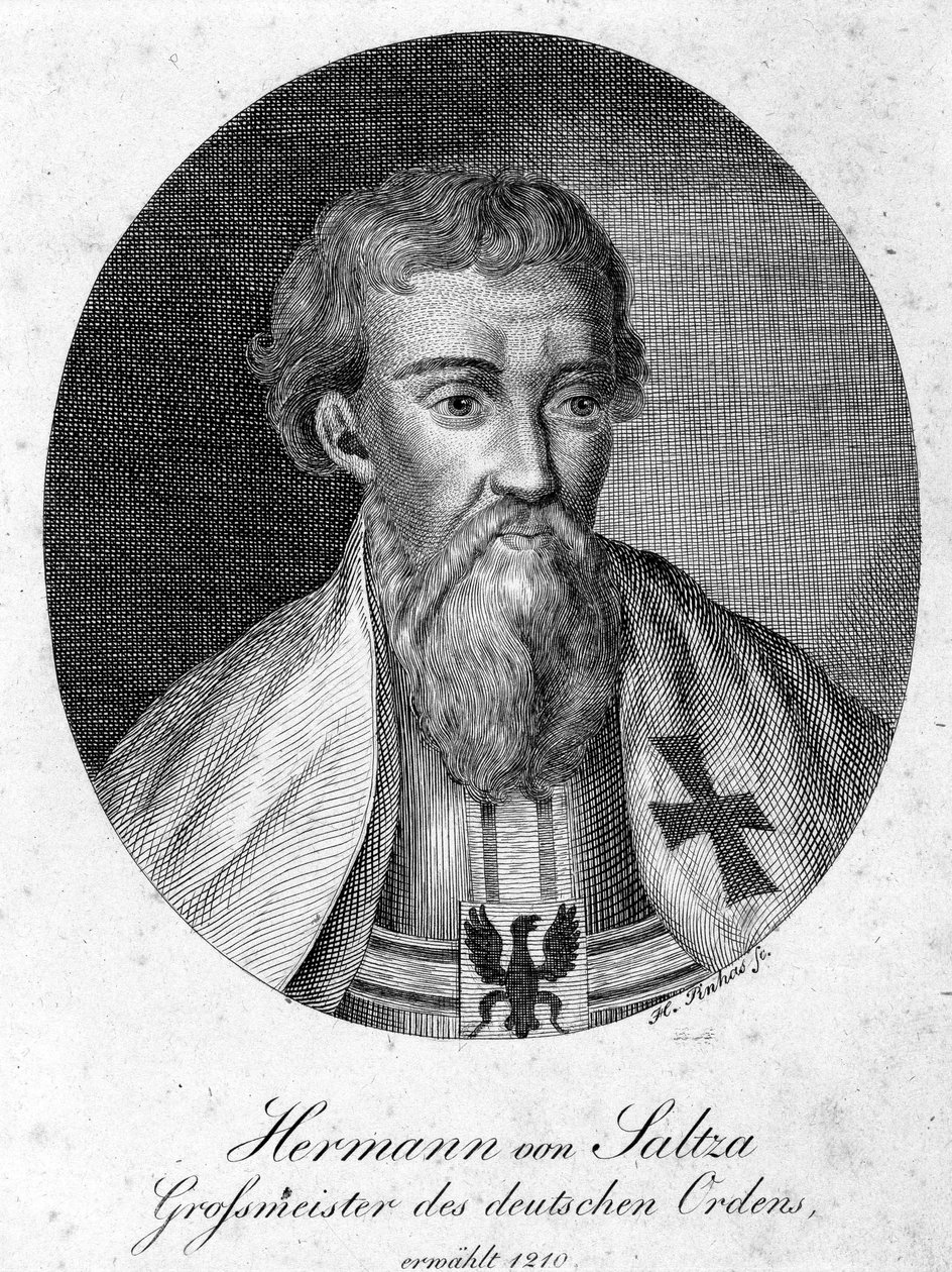 Retrato de Hermann von Salza (1170 - 1239), Grão Mestre da Ordem dos Cavaleiros Teutônicos. de Unknown artist
