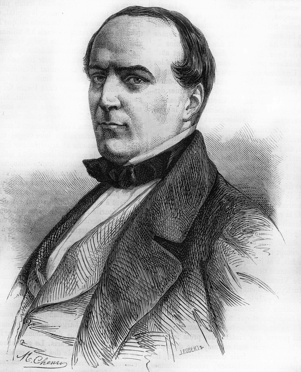 Retrato de Hippolyte Fortoul (1811-1856). Ministro da Marinha e Ministro da Instrução Pública. Gravura de 1866. de Unknown artist