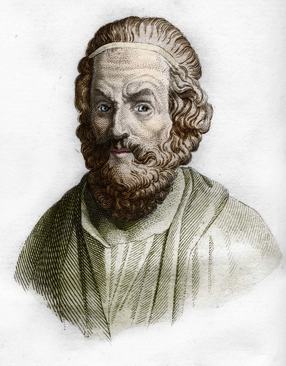 Retrato de Homero (século IX a.C.) Poeta grego. na história antiga de Rollin.1829 de Unknown artist