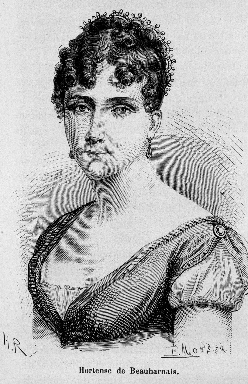 Retrato de Hortense Eugenie Cecile de Beauharnais, Rainha da Holanda (1783-1837), filha de Josefina de Beauharnais e do Visconde Alexandre de Beauharnais - in "L
