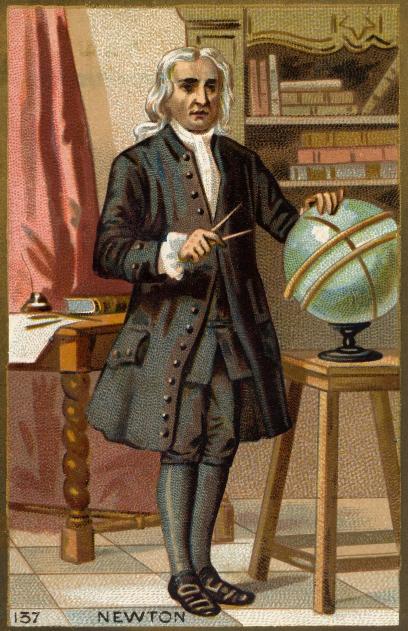 Retrato de Isaac Newton (1642-1727), matemático, físico e astrônomo inglês. de Unknown artist