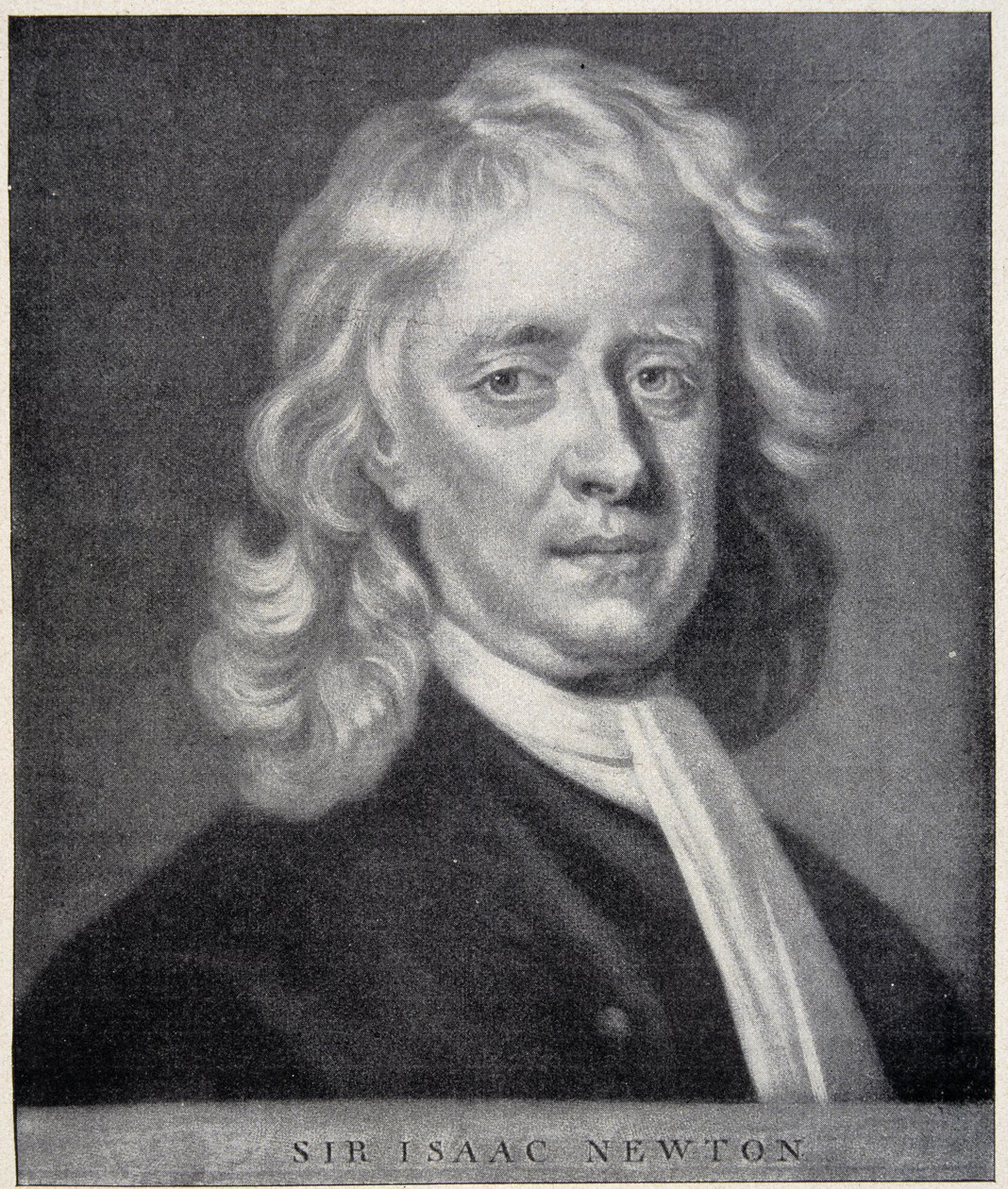 Retrato de Isaac Newton, o original preservado de perto no Observatório de Berlim. de Unknown artist