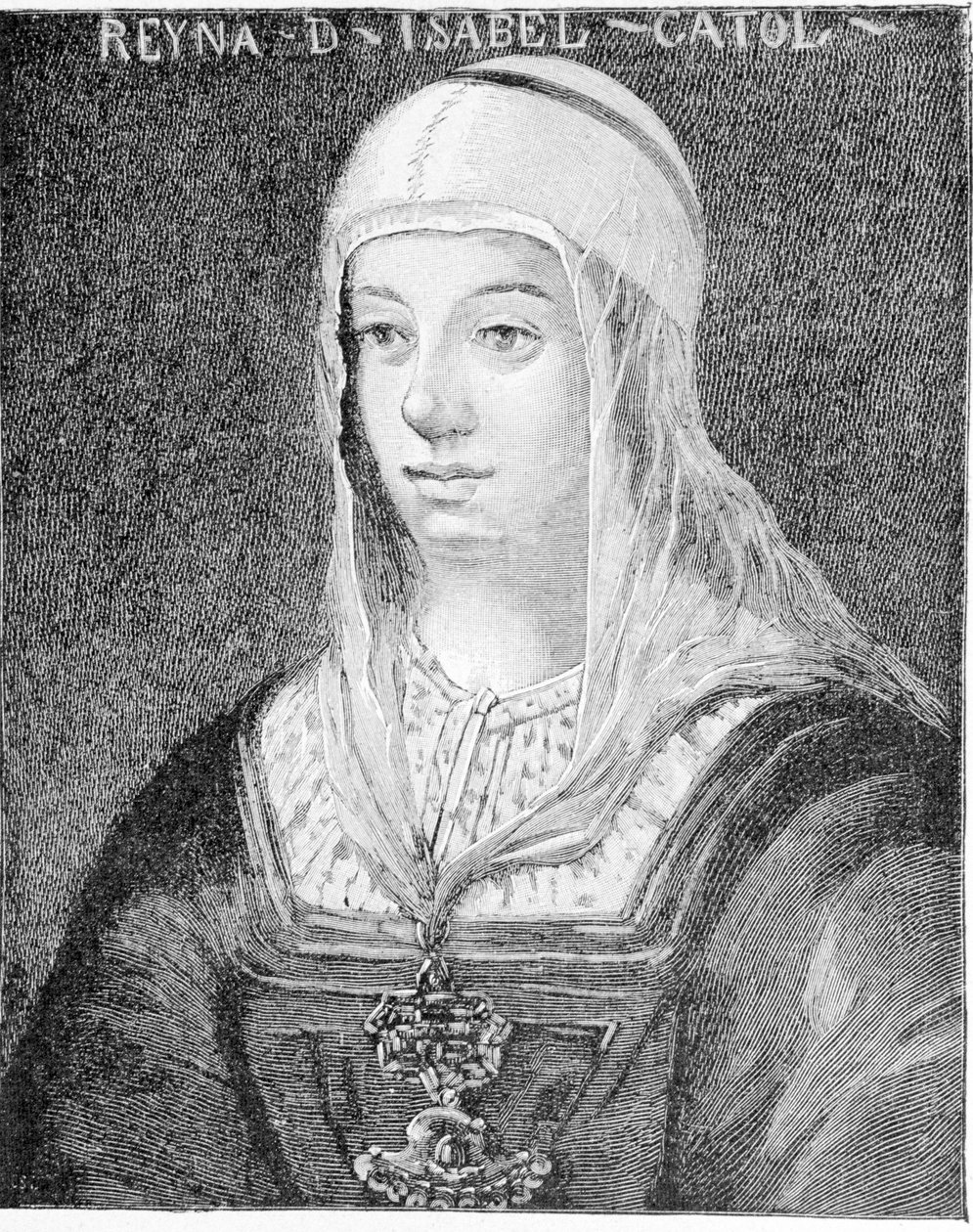 Retrato de Isabel I, a Católica (1451 - 1504), Rainha de Castela. de Unknown artist