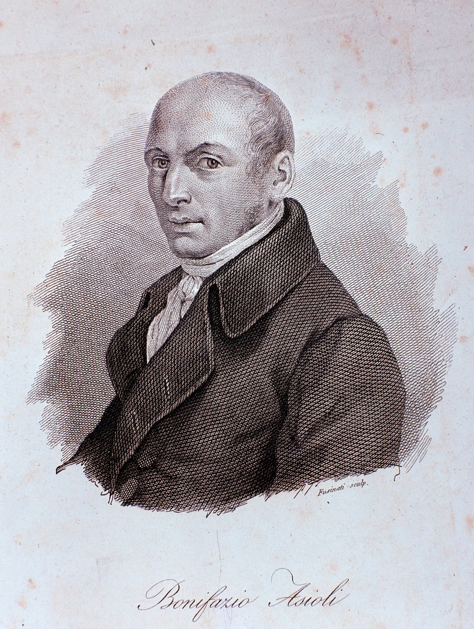 Retrato do compositor italiano Bonifazio Asioli (1769-1832) Gravura. Século XIX. Milão, biblioteca del conservatorio de Unknown artist