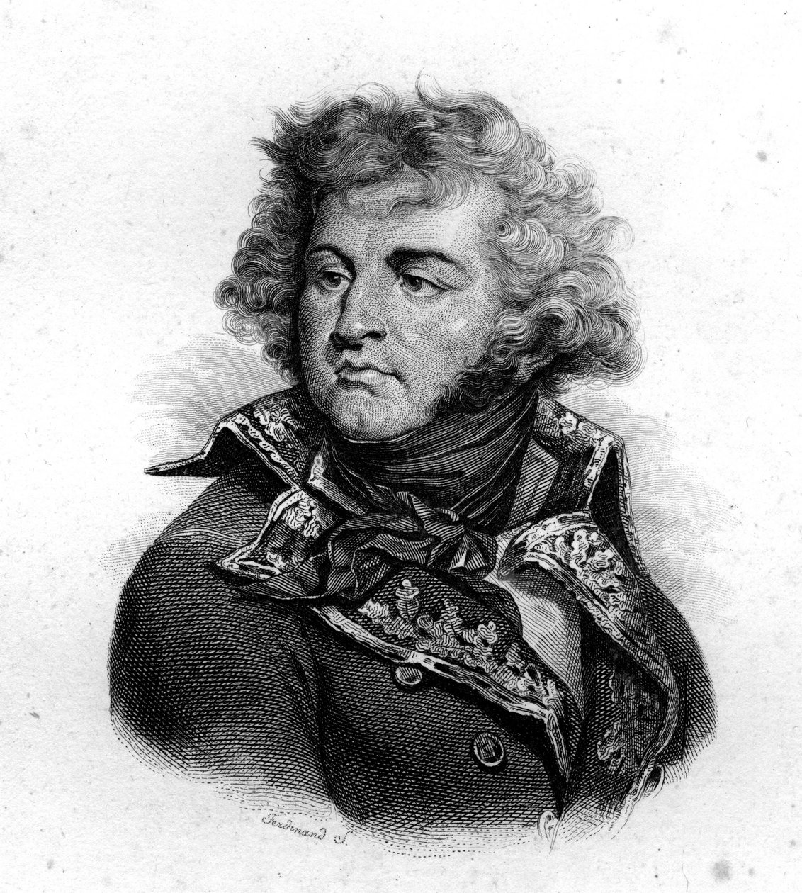 Retrato de J.B. Kleber, nascido em 1754, morto em 1800, gravura do século XIX. de Unknown artist