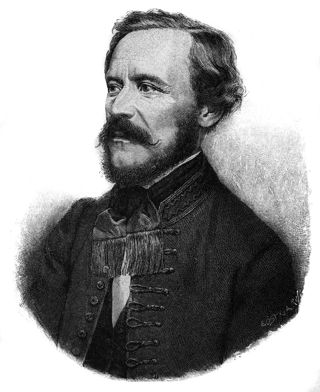 Retrato de JOSEPH Barão EOTVOS, escritor e estadista húngaro - retrato de Jozsef Eotvos, Barão de Vasarosnameny (1813-1871), estadista e escritor húngaro. de Unknown artist