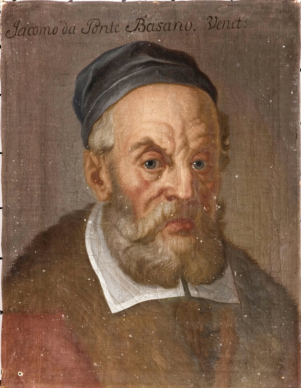 Retrato de Jacopo Bassano (Jacopo dal Ponte) (c. 1510-1592), Anónimo . Óleo sobre tela, ca. 1590. Dimensão : 39x31 cm. Nationalmuseum Stockholm de Unknown artist