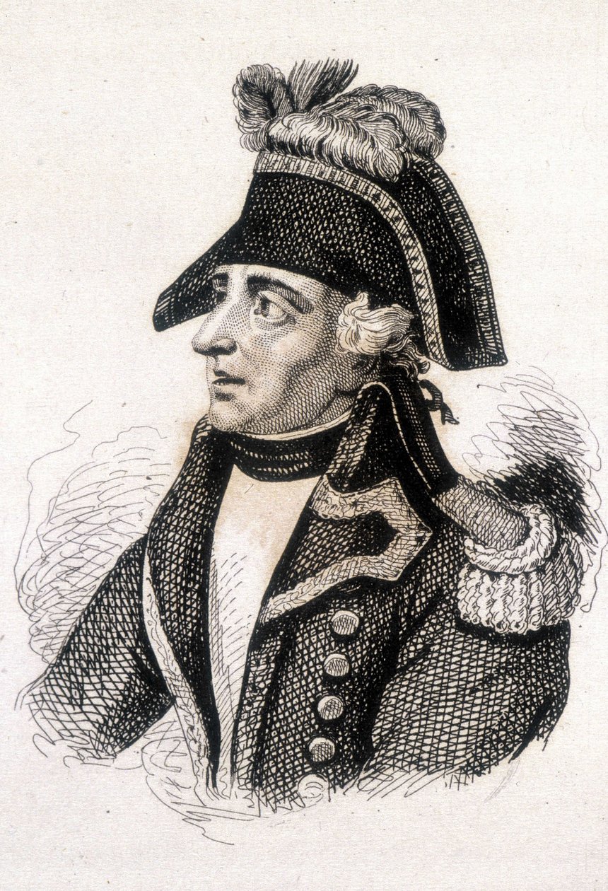 Retrato de Jacques Francois Coquille, dit Dugommier (1739 - 1794), general francês. Gravura do século XIX. de Unknown artist