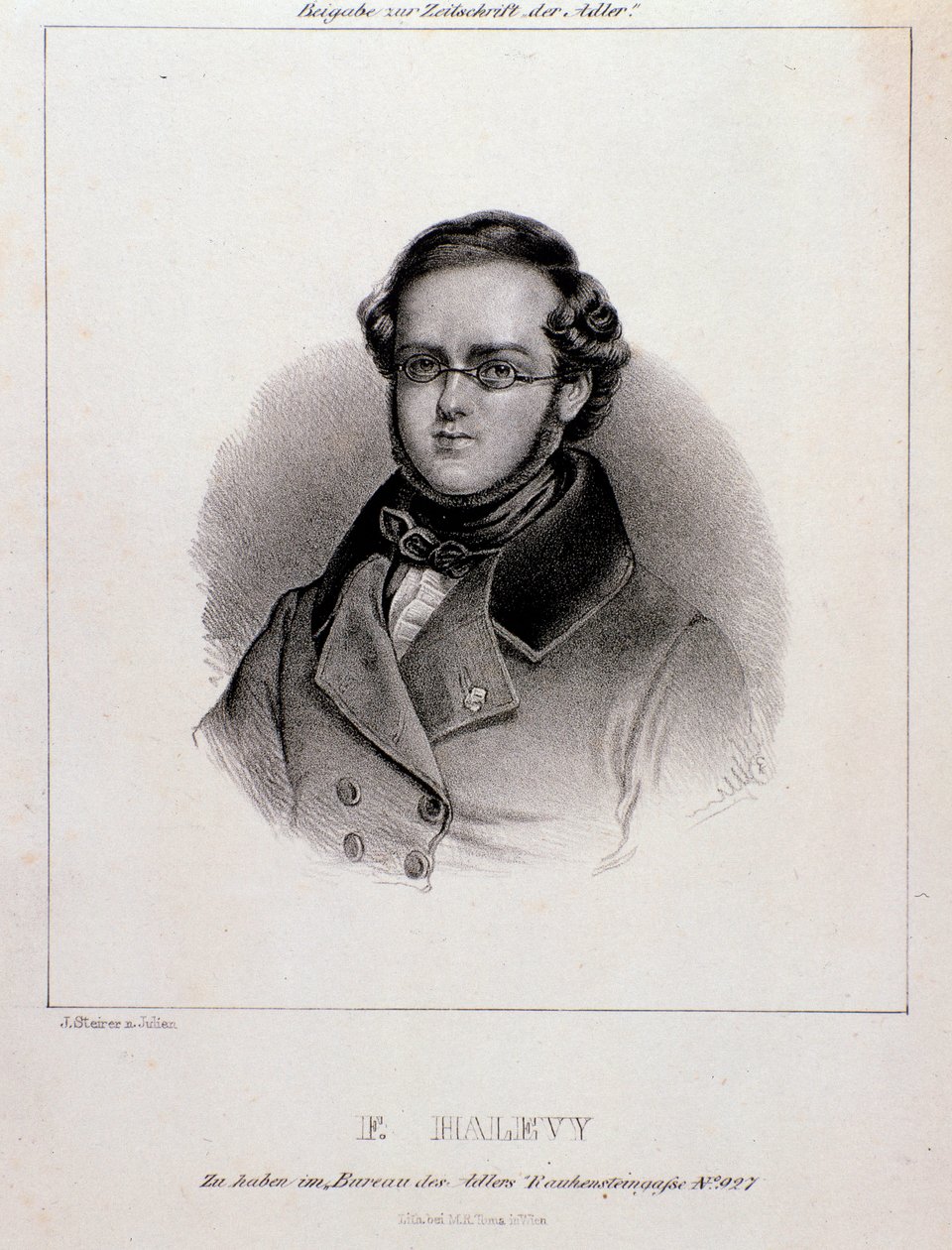 Retrato de Jacques Fromental Halevy (gravura) de Unknown artist