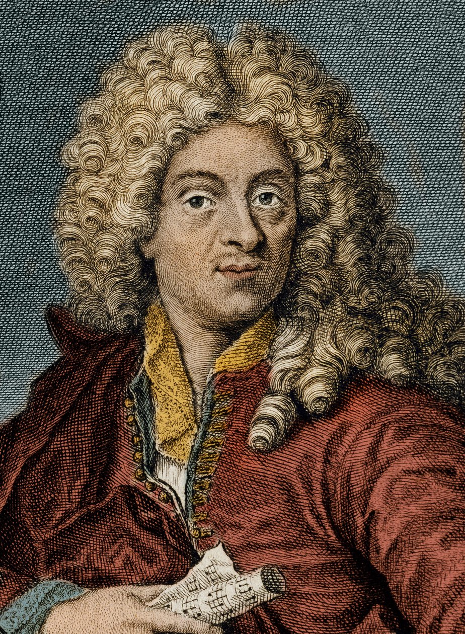 Retrato de Jean-Baptiste Lully gravado no século XIX - Retrato de Jean Baptiste (Lully (Giovanni Battista Lulli) (1632-1687) de Unknown artist