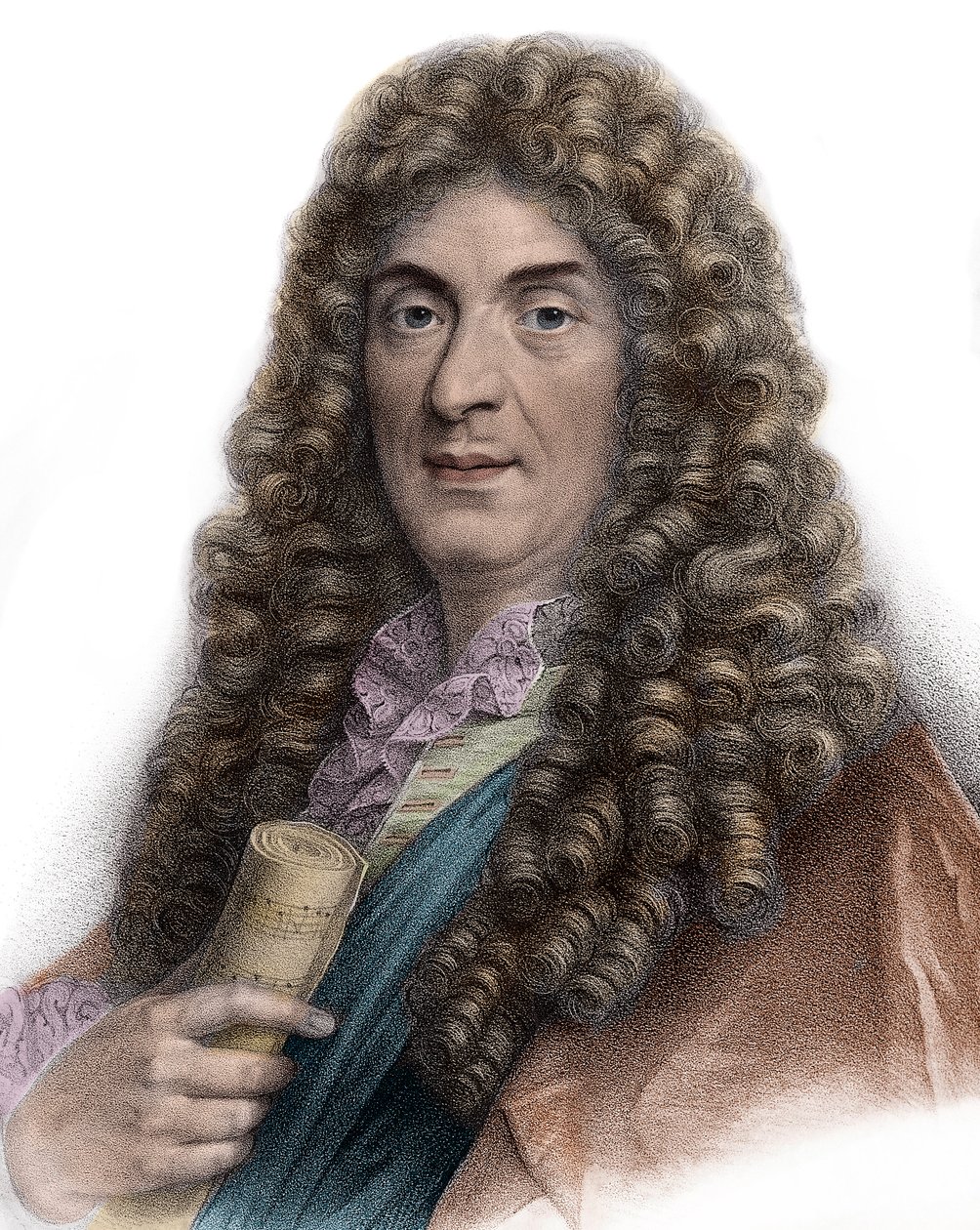 Retrato de Jean-Baptiste Lully gravado no século XIX - Retrato de Jean Baptiste (Lully (Giovanni Battista Lulli) (1632-1687) de Unknown artist