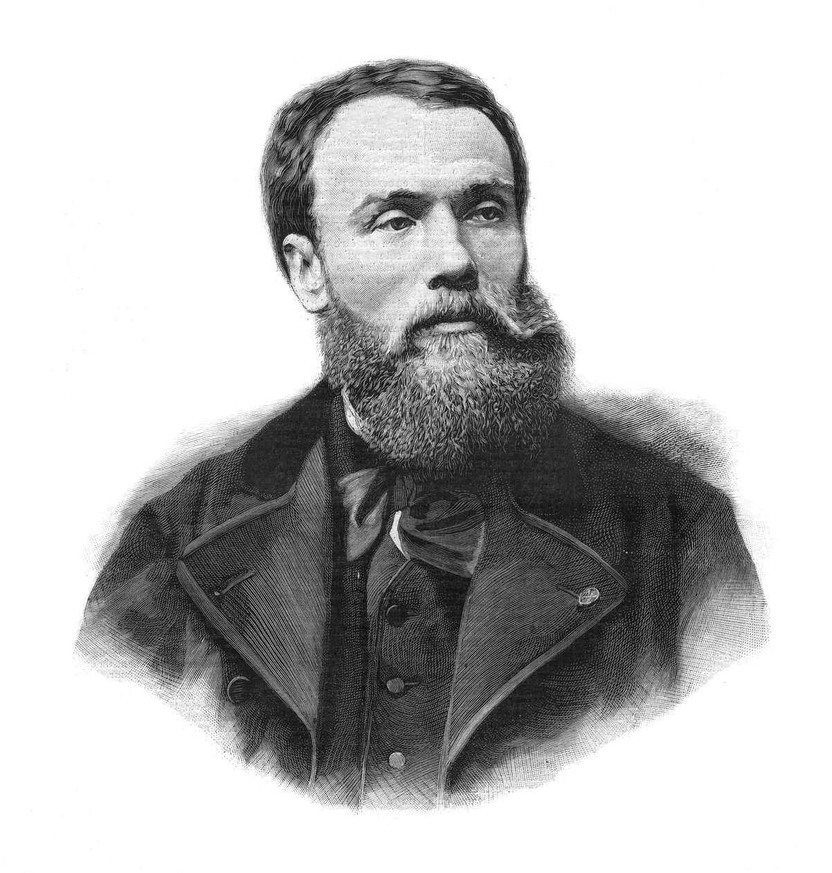 Retrato de Jean-Paul (Jean Paul) Laurens (1838-1921) Pintor e escultor francês - Gravura de 1891 de Unknown artist
