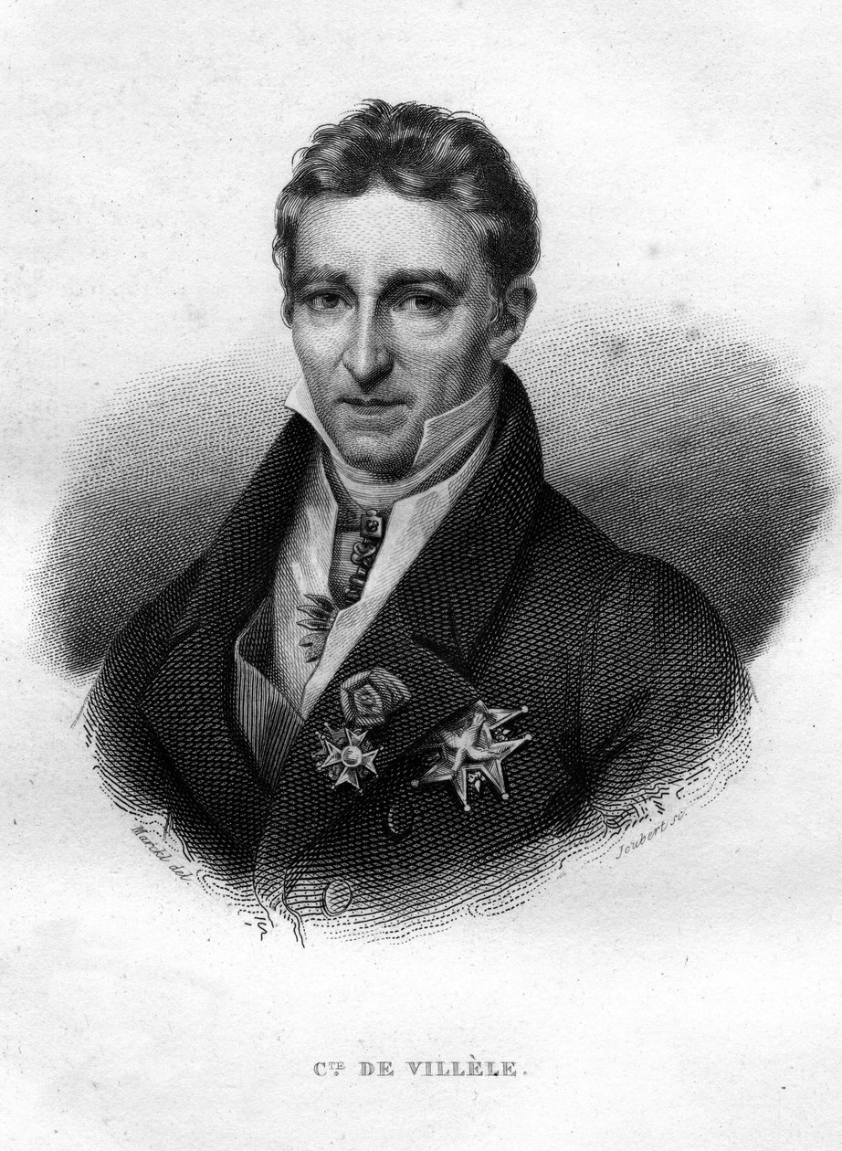 Retrato de Jean Baptiste (Jean-Baptiste) Comte de Villele, político francês (1773 - 1854) de Unknown artist