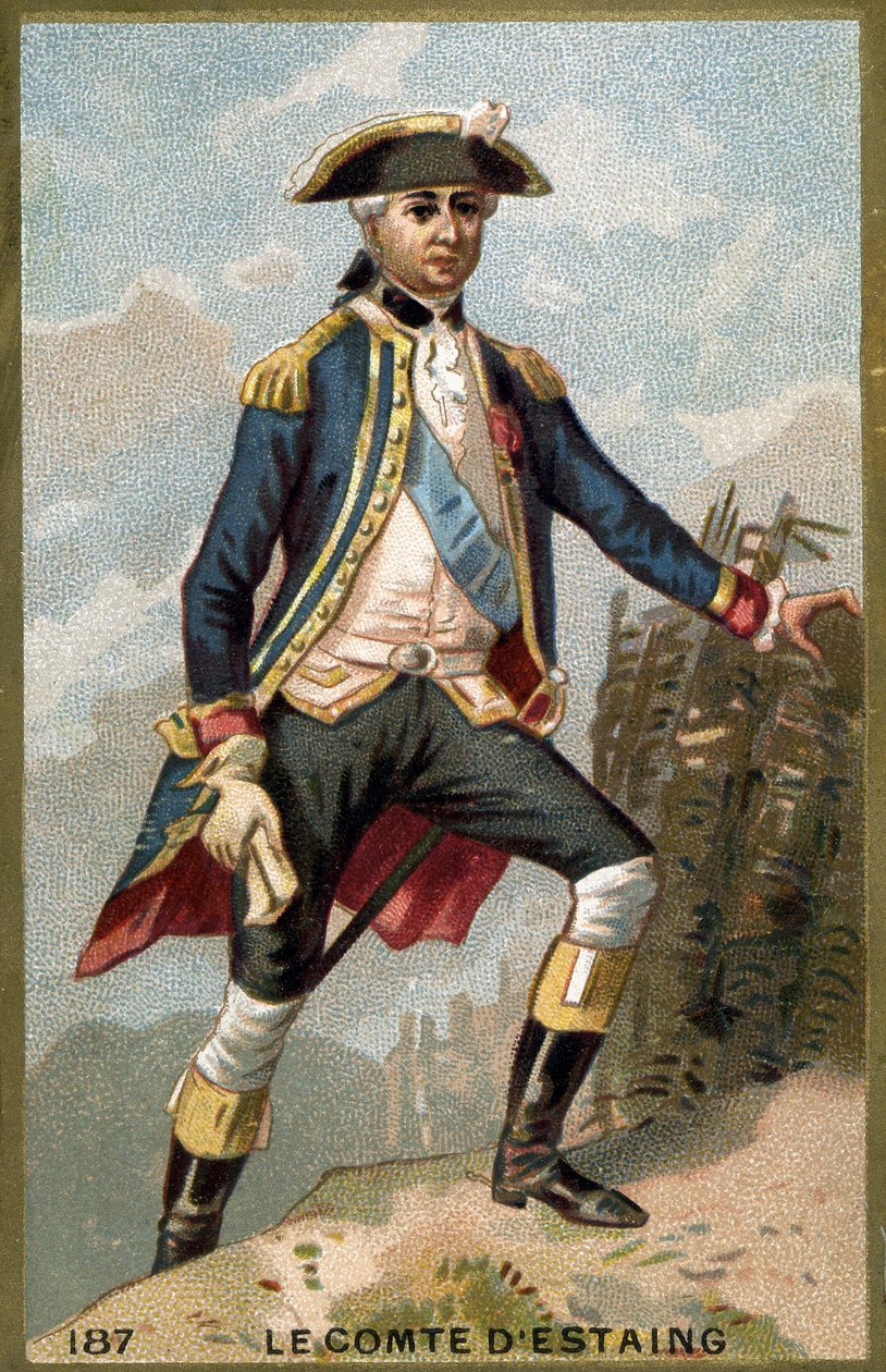 Retrato de Jean Baptiste, Conde de Estaing (1729 - 1794), Almirante francês. Cromolitografia do século XIX. de Unknown artist