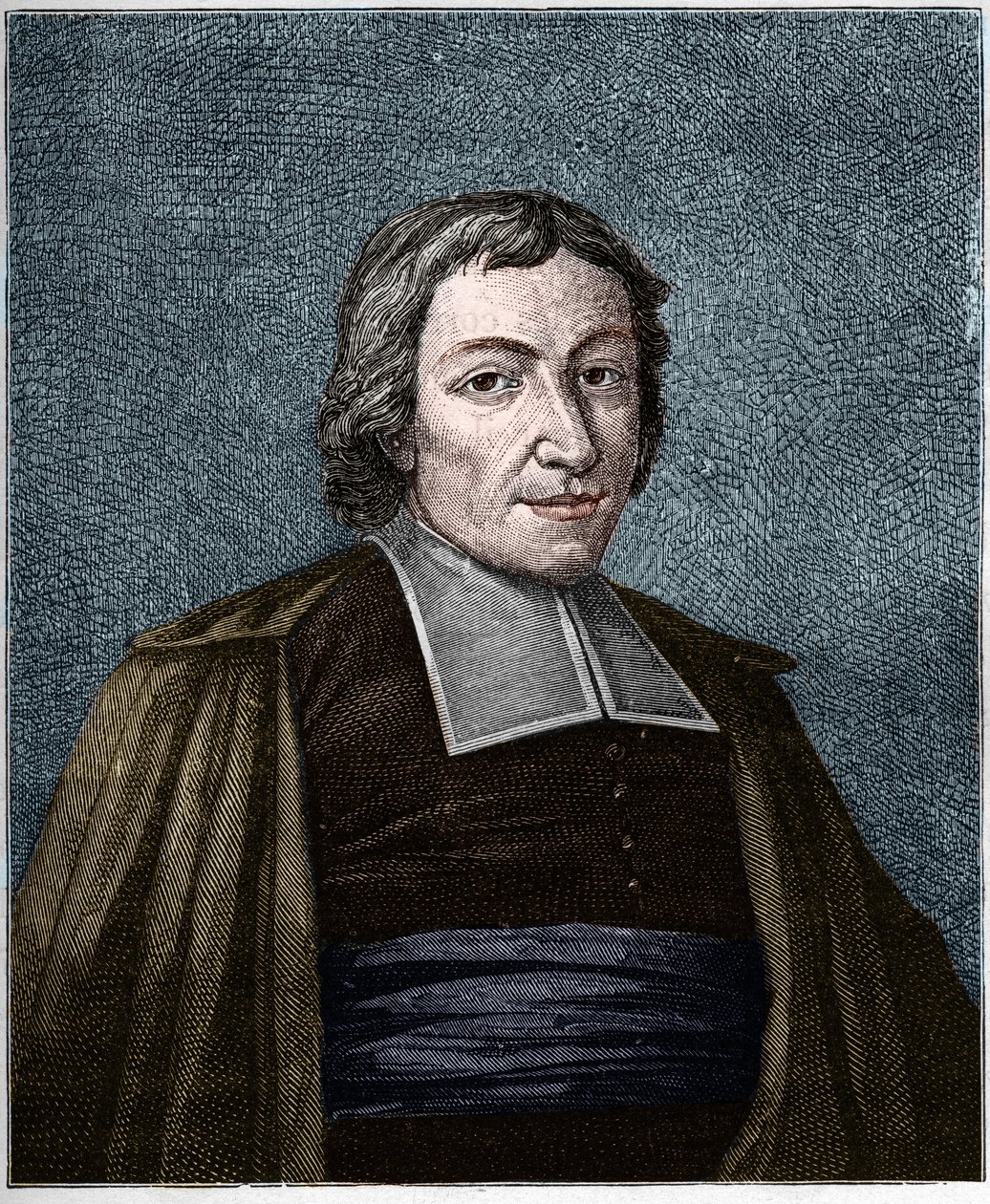 Retrato de Jean Baptiste De La Salle (Jean-Baptiste) (1651-1719) religioso francês, fundador da congregação dos Irmãos das Escolas Cristãs. Gravura do século XIX. de Unknown artist