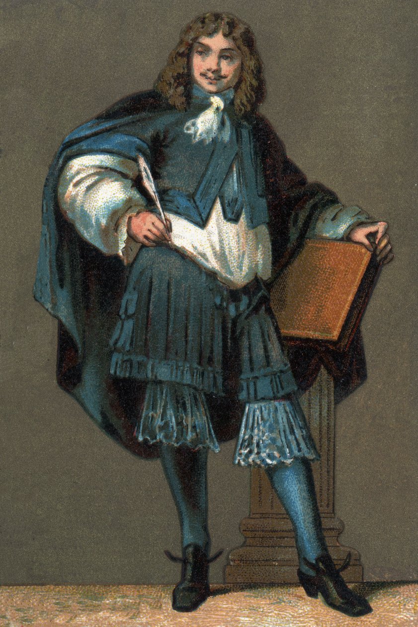 Retrato de Jean Baptiste Poquelin dit Moliere (1622-1673) Cromolitografia por volta de 1890. de Unknown artist