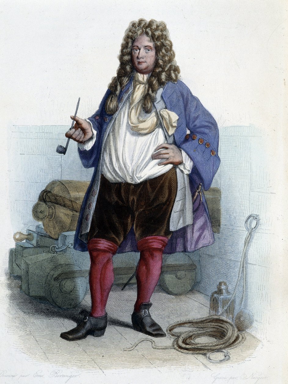 Retrato de Jean Bart, corsário francês (1650-1702) - em "Le Plutarque francais", de Mennechet de Unknown artist